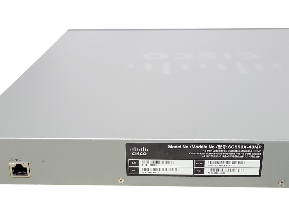 Cisco SG550X-48MP-K9 48-Port Gigabit PoE Stackable Managed Switch _