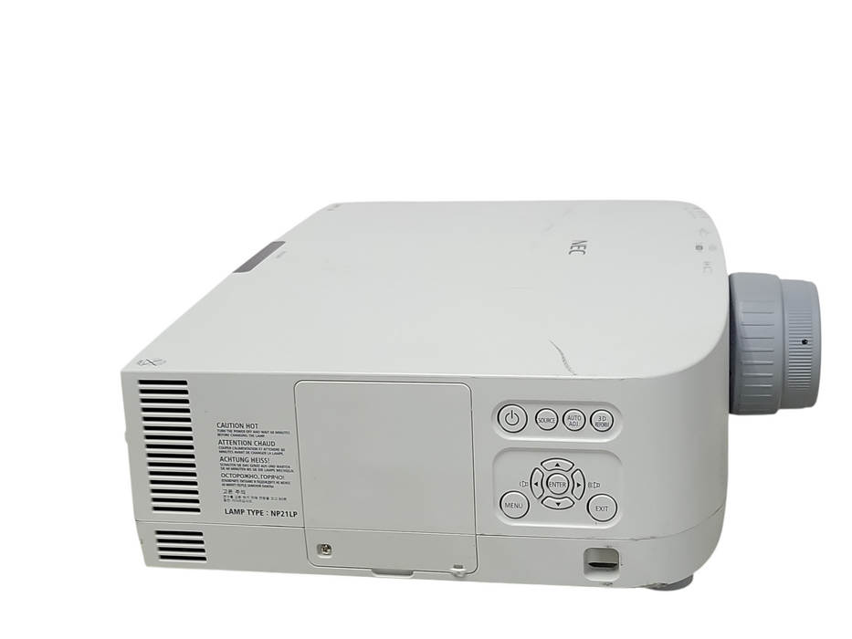 NEC NP-PA550W WXGA 1280x800 3LCD Projector 5500-Lumens only 17 Lamp Hours _