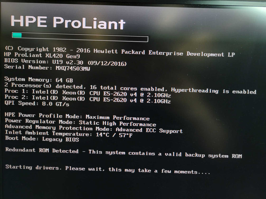HPE ProLiant XL420 Gen9 - 2x Xeon E5-2620 v4 64GB DDR4 P840ar 2x800W PSU %