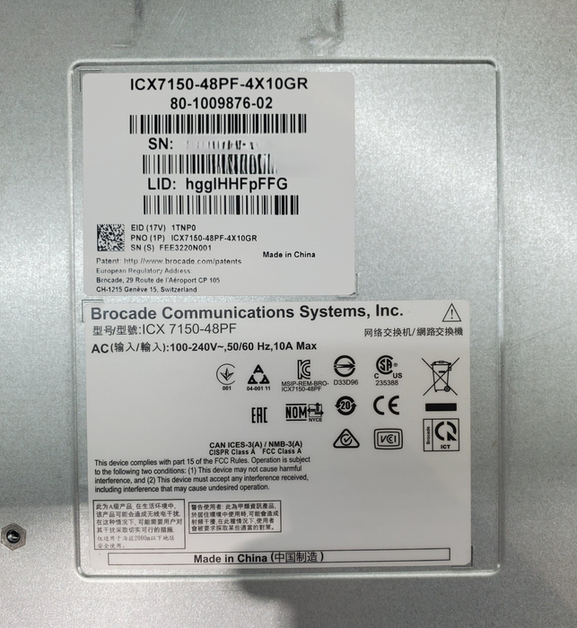 Ruckus ICX7150-48PF-4X10GR Managed Switch