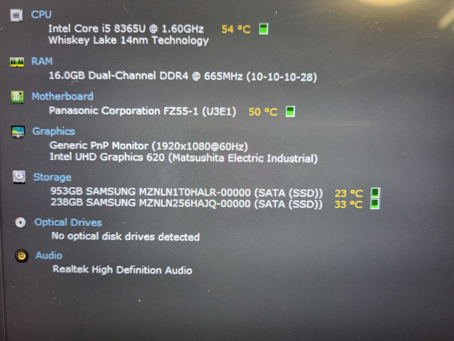 Panasonic ToughBook FZ-55 Touch i5-8365U 16GB RAM 1TB+256GB SSDs 13560HRS  $ Lap200