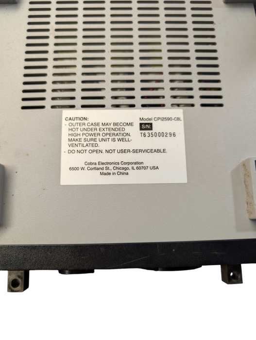 Cobra CPI-2590-CPL 12V DC to AC 115V 60Hz Power Inverter 2500W 5KW Peak -