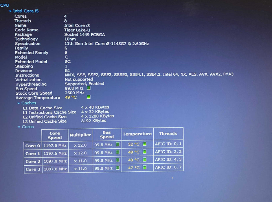 Panasonic ToughBook FZ-55 i5-1145G7@2.60GHz 32GB RAM 512GB SSD 1850Hrs.