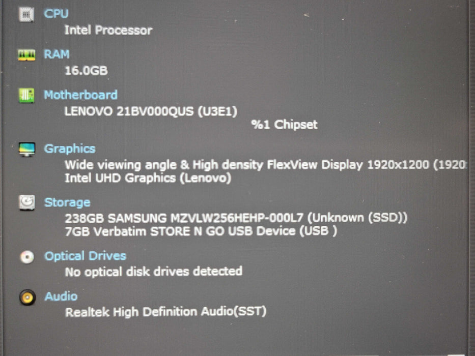 Lenovo ThinkPad T16 Gen1 i7-1270P 16GB DDR4 256GB NVME β Lap200