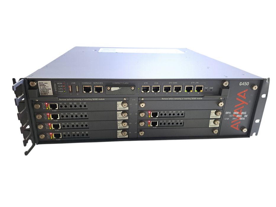 Avaya G450 Chassis w/ 6x MM710B & 1x MB450 Modules | 2x PSU's *READ*