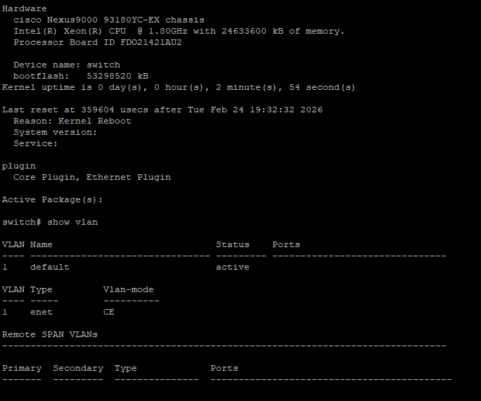 Cisco Nexus 9300 N9K-C93180YC-EX 48-Port 10/25G SFP+ Switch