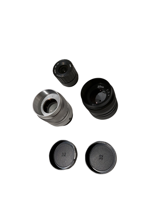 Bundle of 3 Camera Lens Attachments TV Lens 25mm 1:-1.4 & 1/2.5- 4mm  =