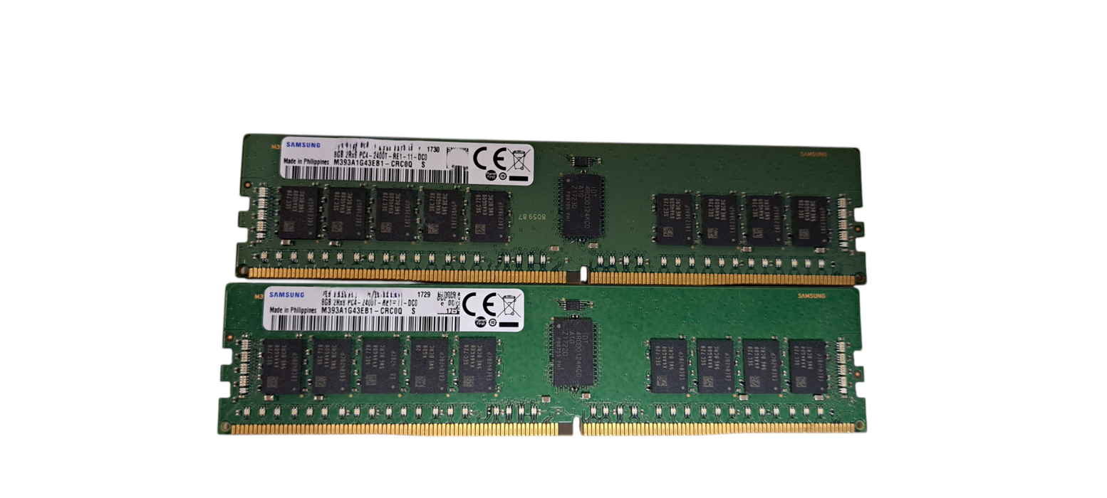 Set of 2X Samsung M393A1G43EB1‑CRC 8GB DDR4‑2400 RDIMM ECC Server Memory