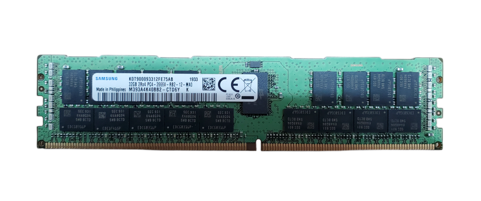 Samsung 32GB 2Rx4 PC4-2666V-RB2-12-MA0 Server RAM - M393A4K40BB2-CTD6Y Q