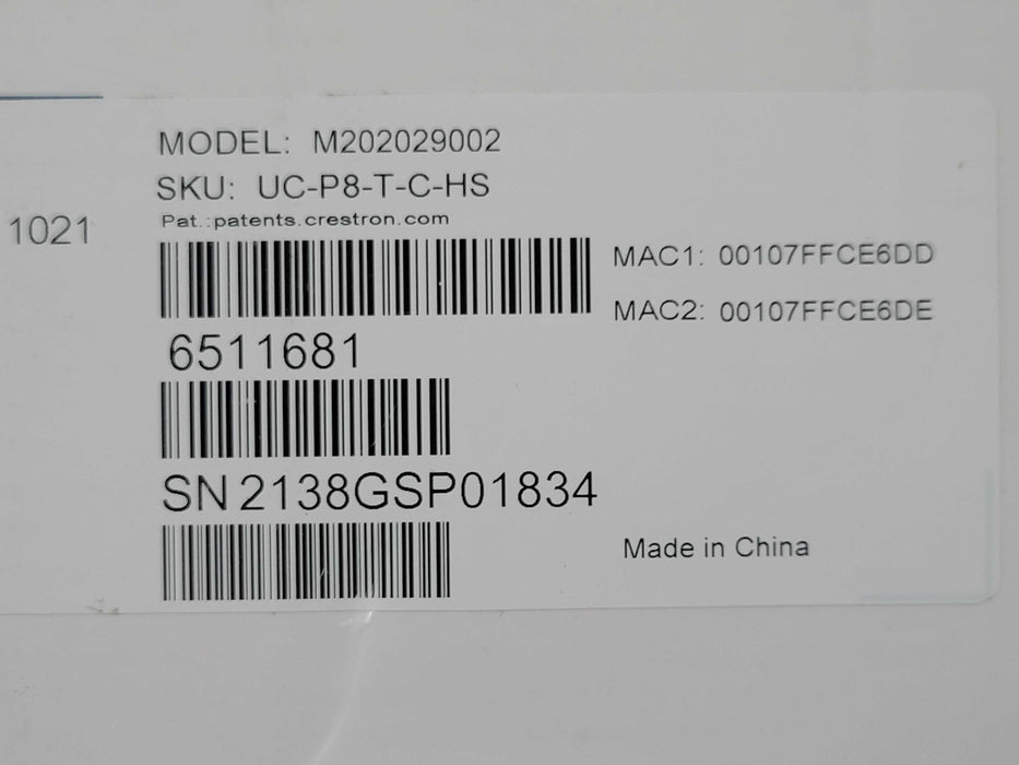 Open-Box Crestron UC-P8-T-C-HS Flex 8in. Video Desk VoIP Phone w/Handset _