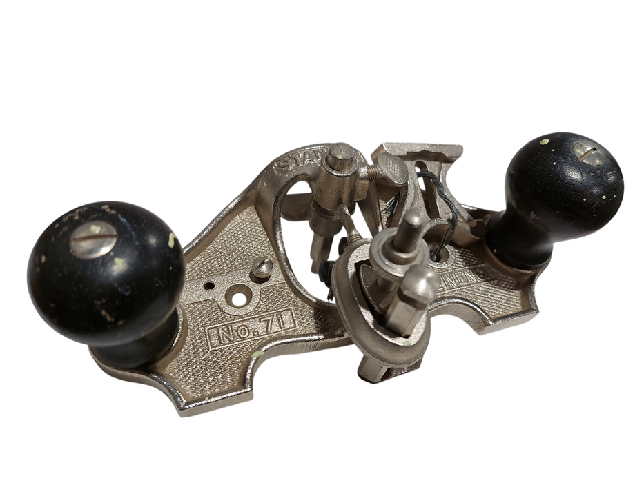 Stanley No.71 Made In England Router Plane with 1/2" & 1/4"Iron ChislePiece =