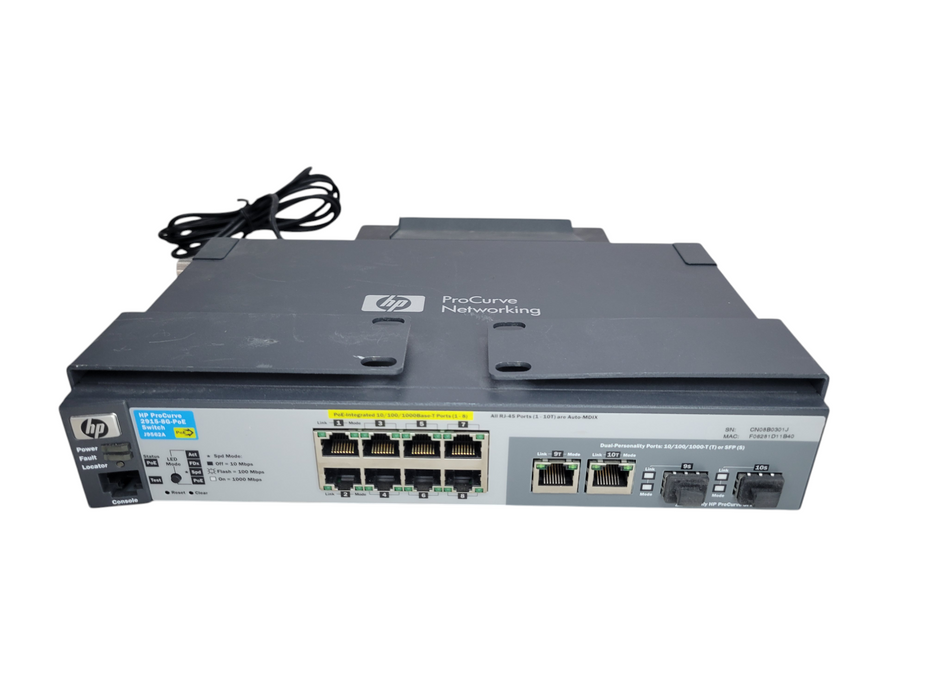 HP J9562A 2915-8G PoE 8-Port Managed Switch - Power Adapter Included %