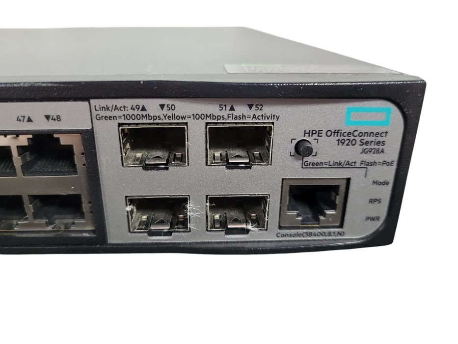 HP JG928A HPE OFFICECONNECT 1920 SERIES 48G PoE+ 370W 48-PORT SWITCH !