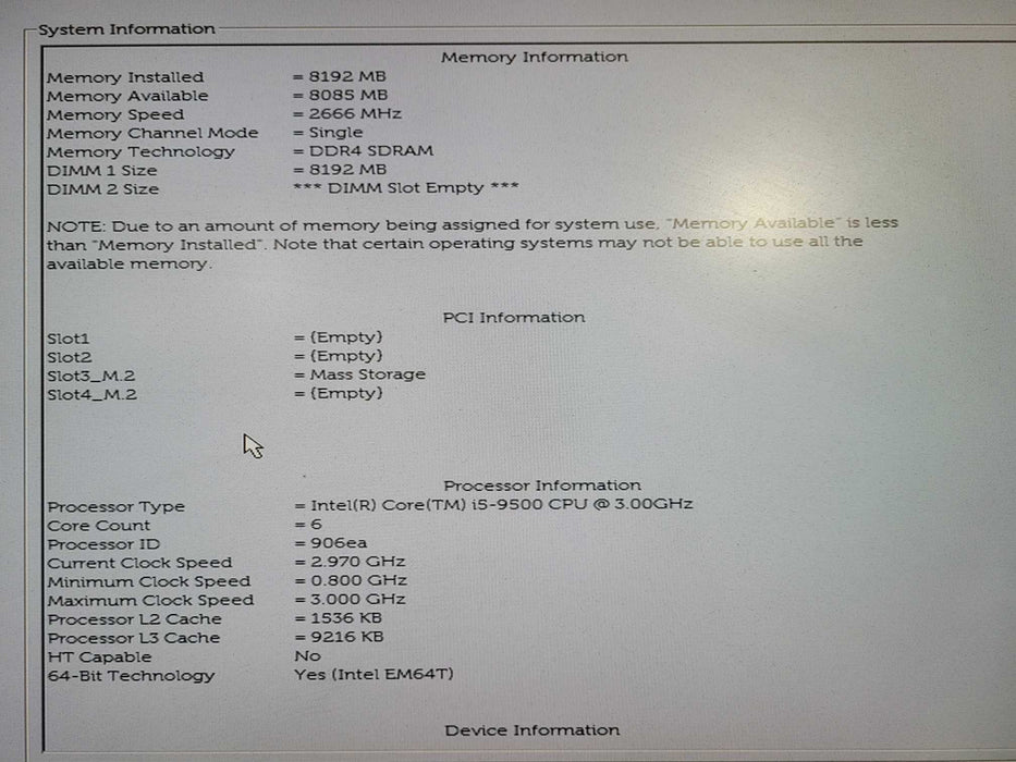 Dell OptiPlex 3070 SFF Intel Core i5-9500 @3.00GHz, 8GB DDR4, 256GB NVMe !