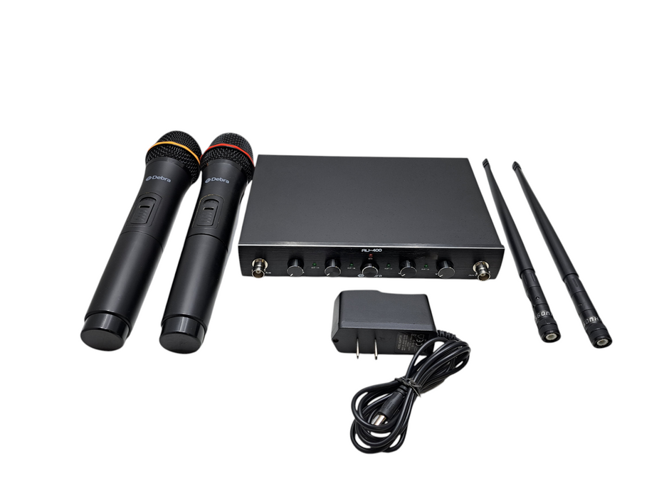 Debra Professional Audio AU-400 2x Handheld Microphone Set *READ* )