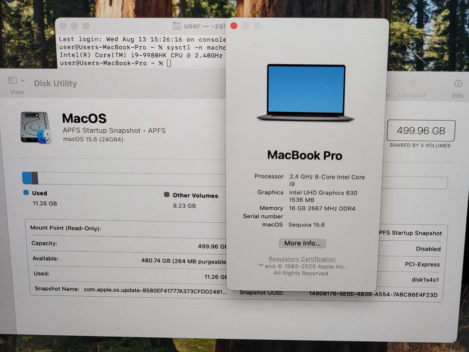 Apple Macbook Pro 2019 16" 6-Core i9-9980HK @ 2.4GHz 16GB DDR4 500GB SSD