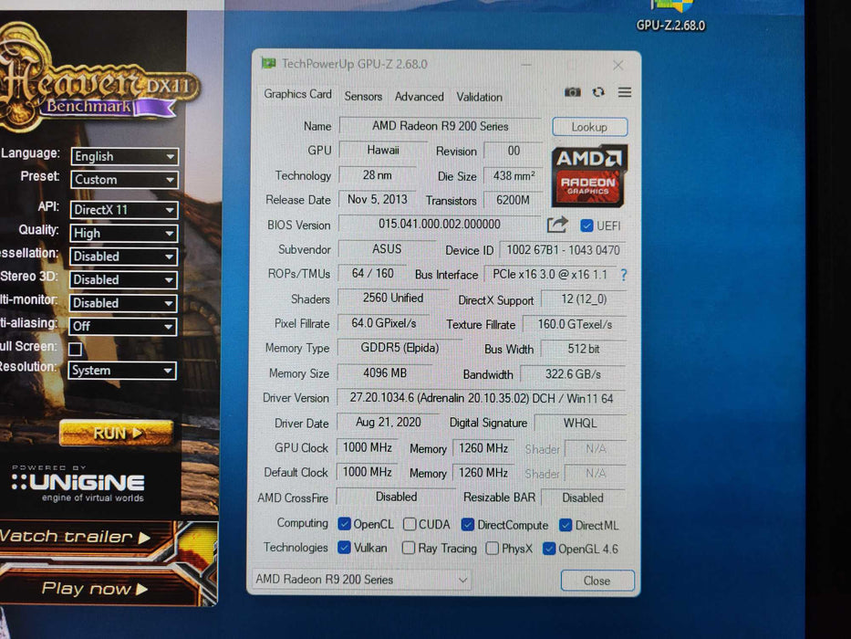 ASUS RADEON R9 290 DirectCU II 4GB GDDR5 GRAPHICS VIDEO CARD R9290-DC2OC-4GD5 $