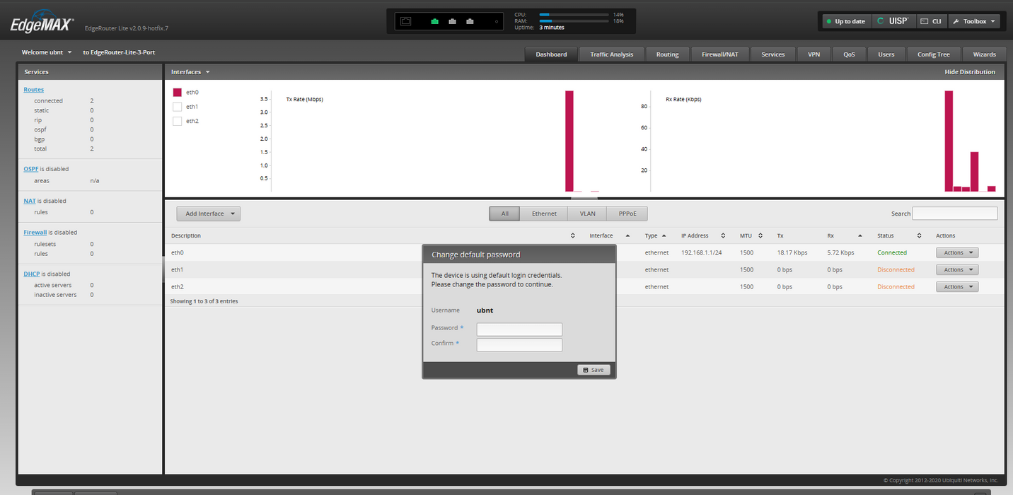 Ubiquiti ERLite-3 EdgeRouter Lite 3-Port Gigabit Fanless Router  )