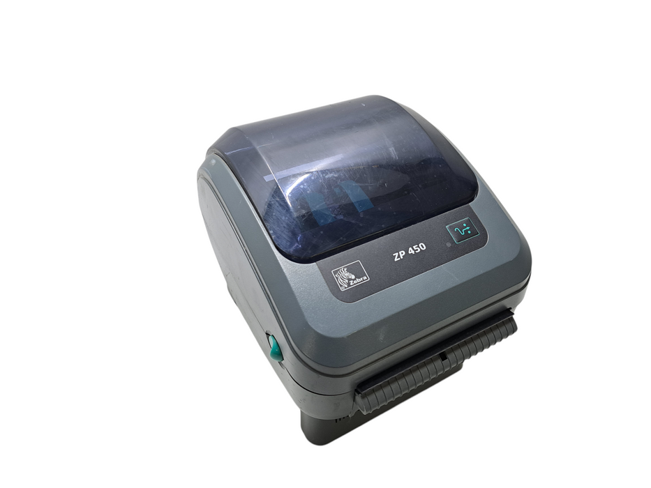 Zebra ZP 450 Thermal Label Printer w/ Power Base | ZP450-0501-0001A )