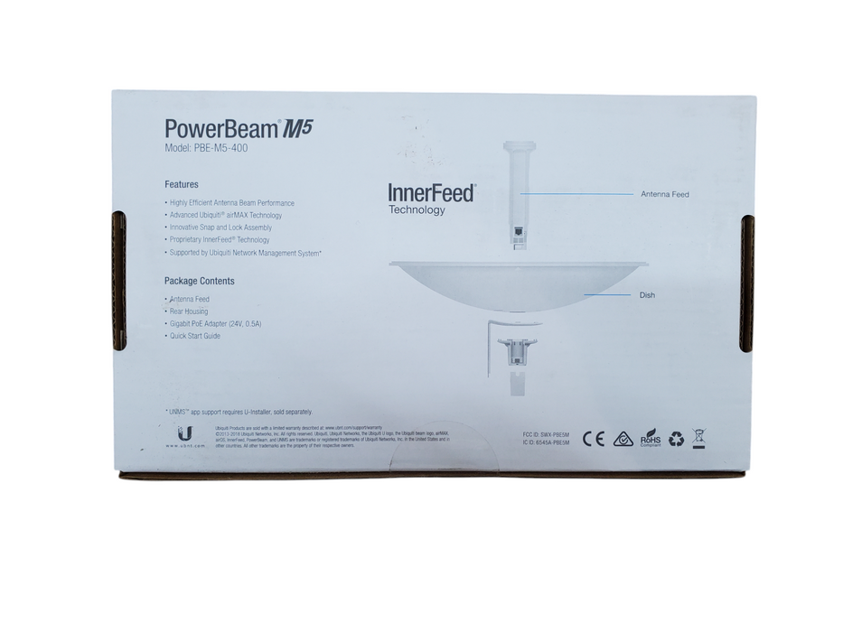 Ubiquiti PowerBeam M5 5GHz airMAX Antenna Feed for PBE-M5-400 - NEW Q