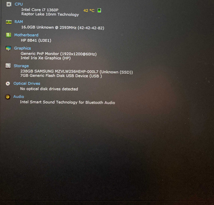 HP EliteBook 840 14 G10 Core i7-1360P@2.20GHz 16GB RAM 256GB SSD Q Lap200