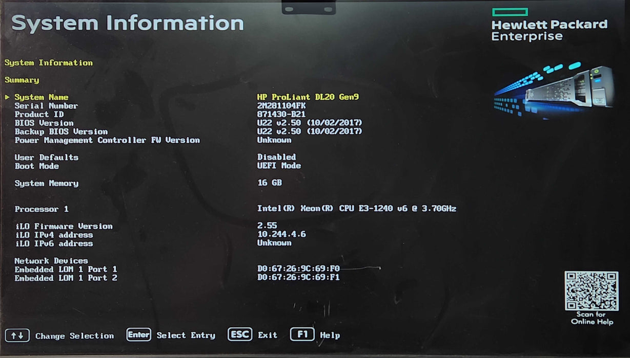 HP DL20 Gen9, Xeon E3-1240 v6 3.70GHz, 16GB RAM, 2x 1TB SAS, H240 & B140i