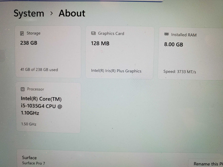 Microsoft Surface Pro 7 1866 Core i5-1035G 256GB  Lap200