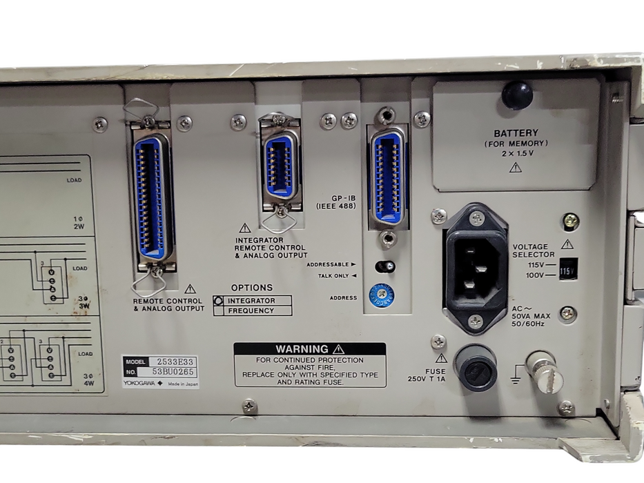 YOKOGAWA 2533E AC Digital Power meter, READ _