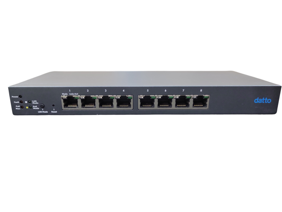 DATTO L8 8-PORT GIGABIT POE+ CLOUD MANAGED NETWORK SWITCH !