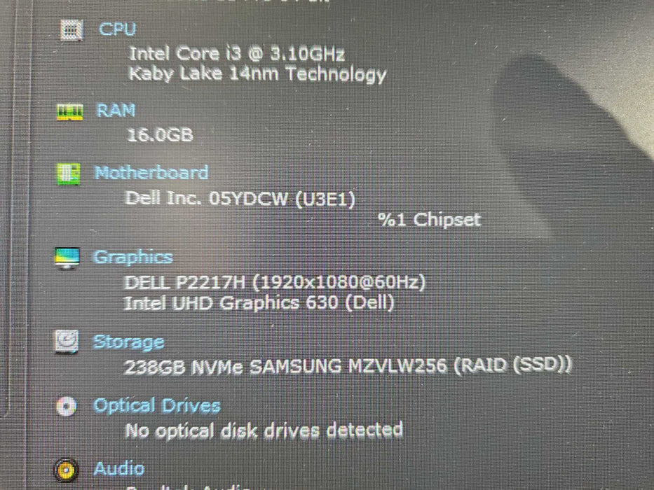 Dell OptiPlex 3070 USFF i3-9100T @3.10GHz, 16GB DDR4, 256GB NVMe Q