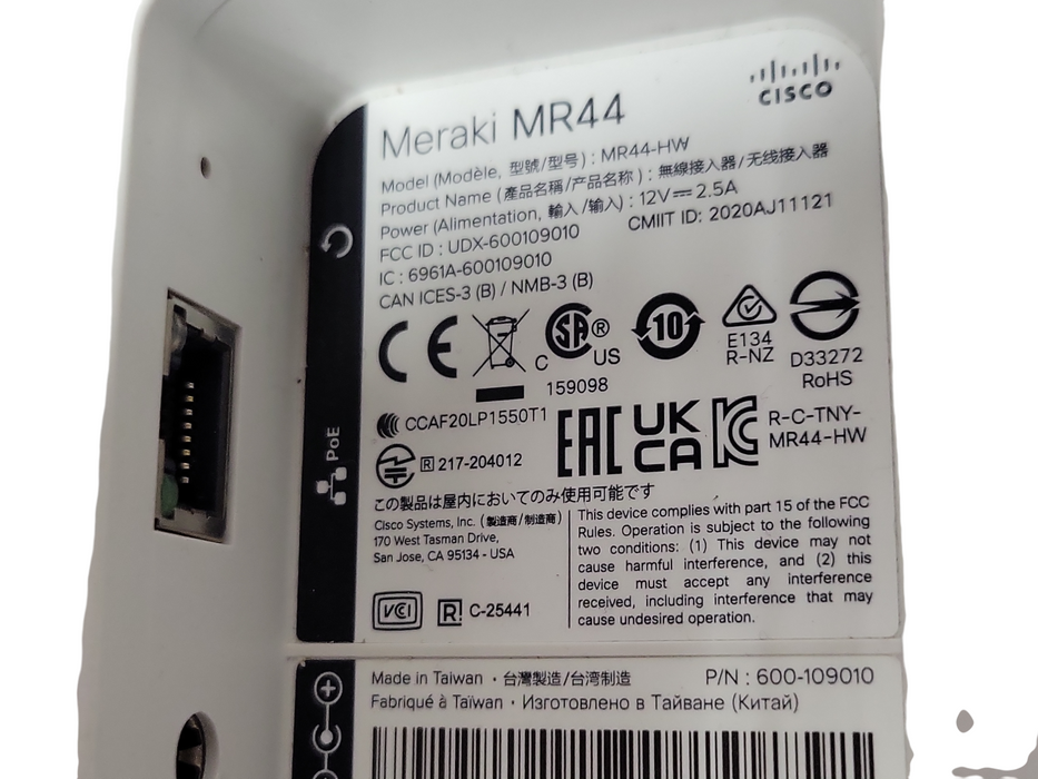 Cisco Meraki MR44 MR44-HW Access Point UNCLAIMED  !