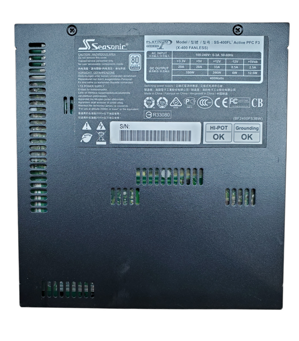 Seasonic Silent Fanless 400w Fully Modular 80+ SS-400FL Power Supply