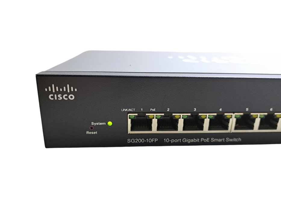 Cisco SG200-10FP V04 | 10-Port Gigabit PoE Smart Switch | 2x SFP Q