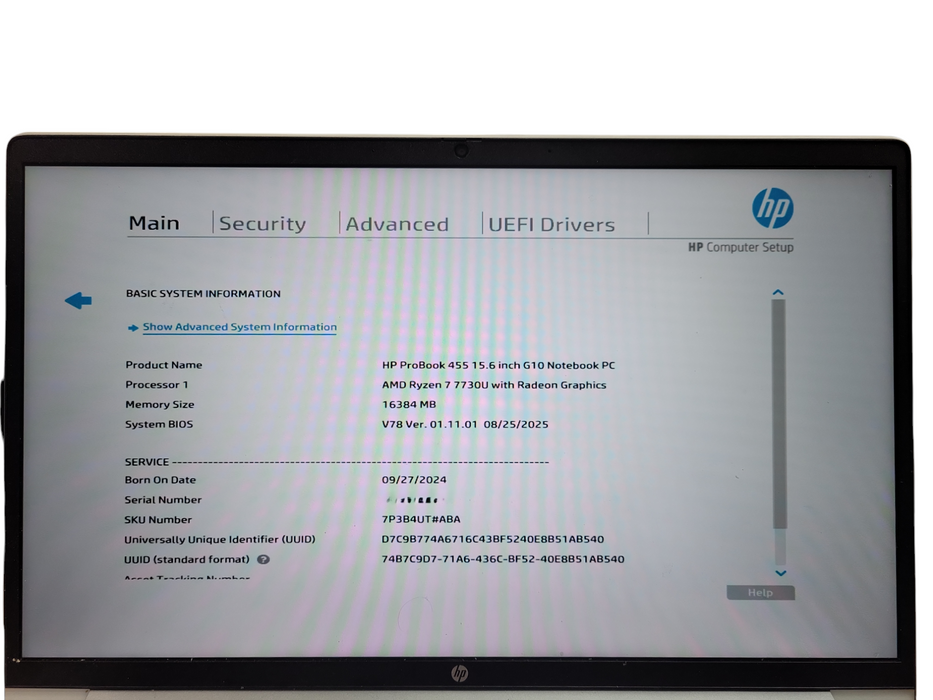 HP ProBook 455 G10 Ryzen 7 7730U 16GB RAM 256GB SSD  ! Lap200