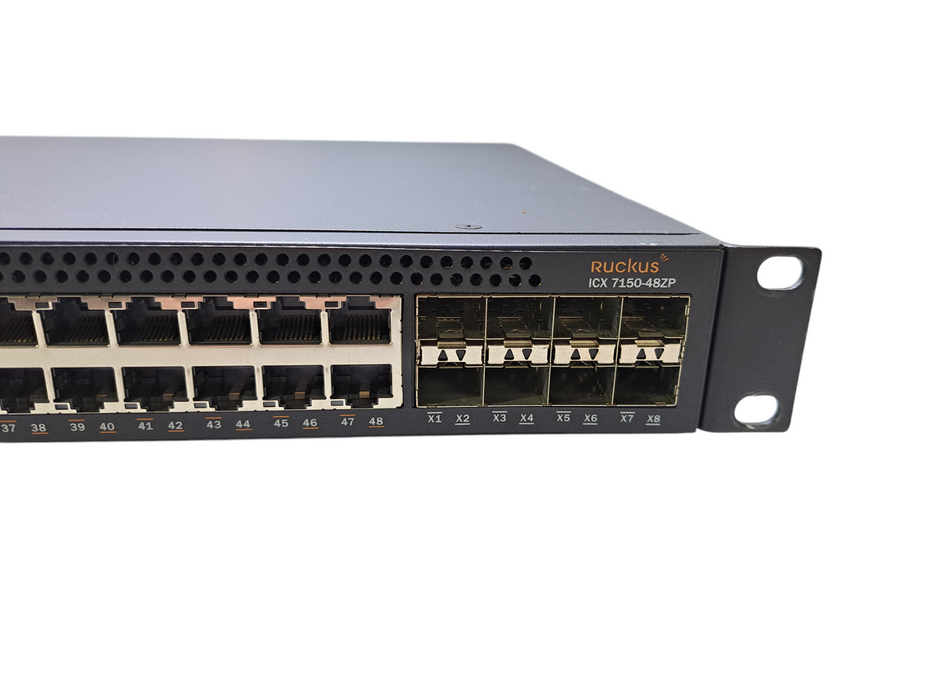 Ruckus ICX7150-48ZP-E8X10GR | 16-Port 2.5G PoH, 32x PoE+, 8x SFP+ Switch