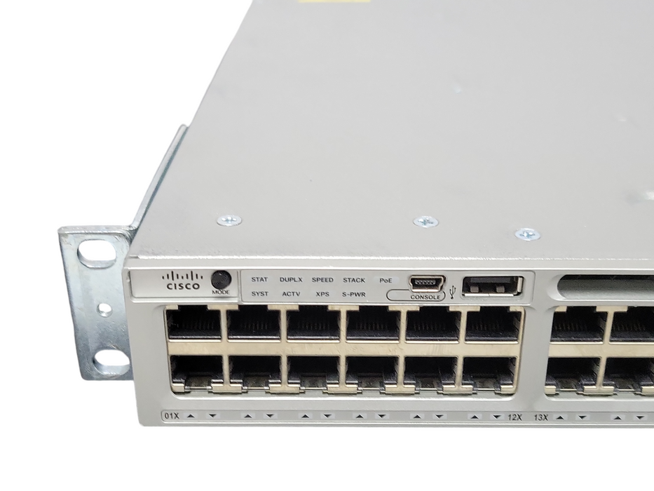 Cisco WS-C3850-48P-S V07 48-Port Gigabit PoE+ Switch w/ 1x PSU Q_