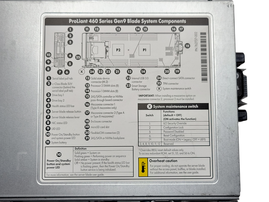 HP ProLiant BL460c Gen9 Blade Server 2x Xeon E5-2637v4 64GB DDR4  _