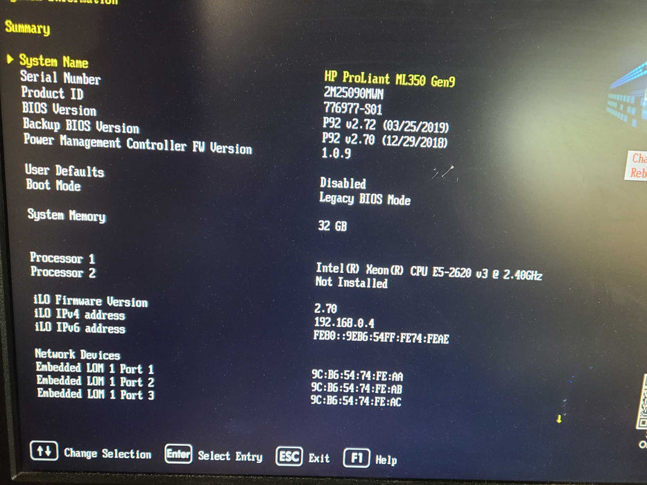 HP ProLiant ML350 Gen9 - 1x Xeon E5-2620 v3 | 32GB DDR4 | P440ar | NO HDD