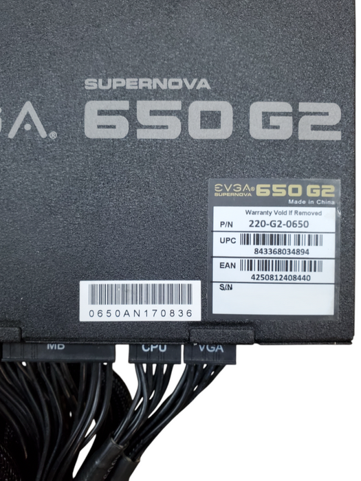 EVGA SuperNOVA 650 G2 80+ Gold 650w  Fully Modular Desktop Power Supply