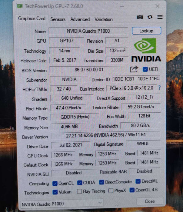 NVIDIA Quadro P1000 4GB GDDR5 Graphics Card | 4x Mini DP Full Bracket )