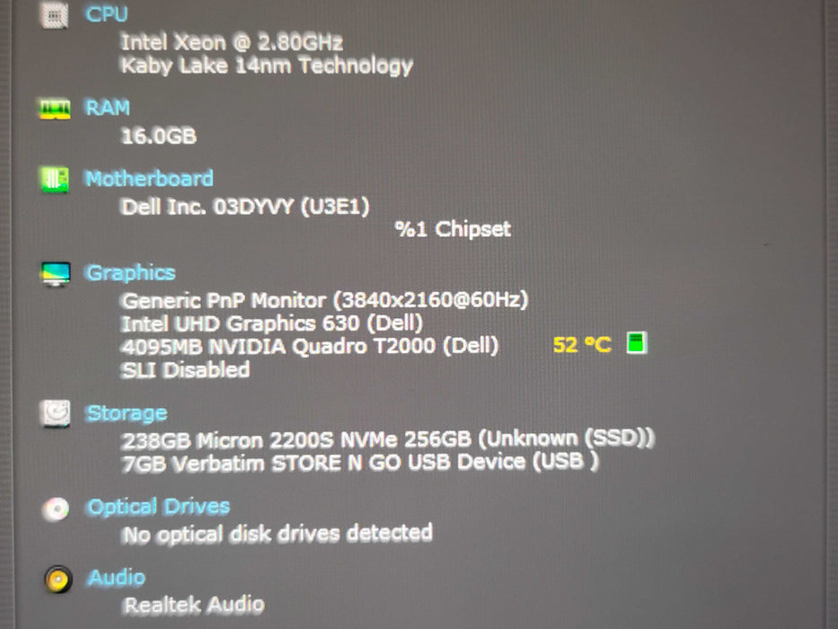 Dell Precision 5540 E-2276M 16GB DDR4 Quadro T2000 256GB SSD 4K Touch   β Lap200