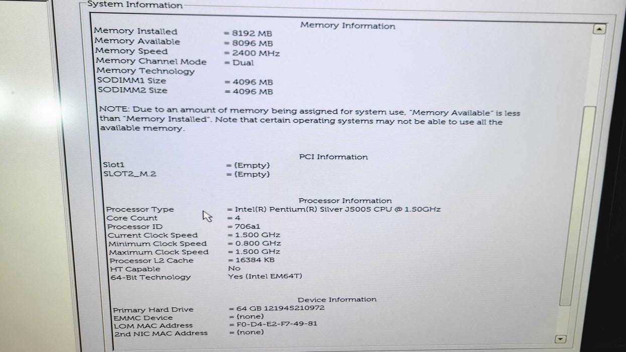 Lot of 4x - Dell Wyse 5070 - Pentium Silver J5005 - 8GB RAM | 64GB M.2 + PWR %
