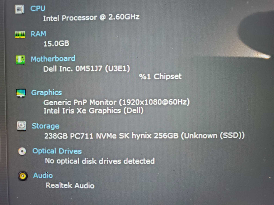 Dell Latitude 5420 Core i5-1135G7@2.40GHz 16GB RAM 256GB NVME  Lap200