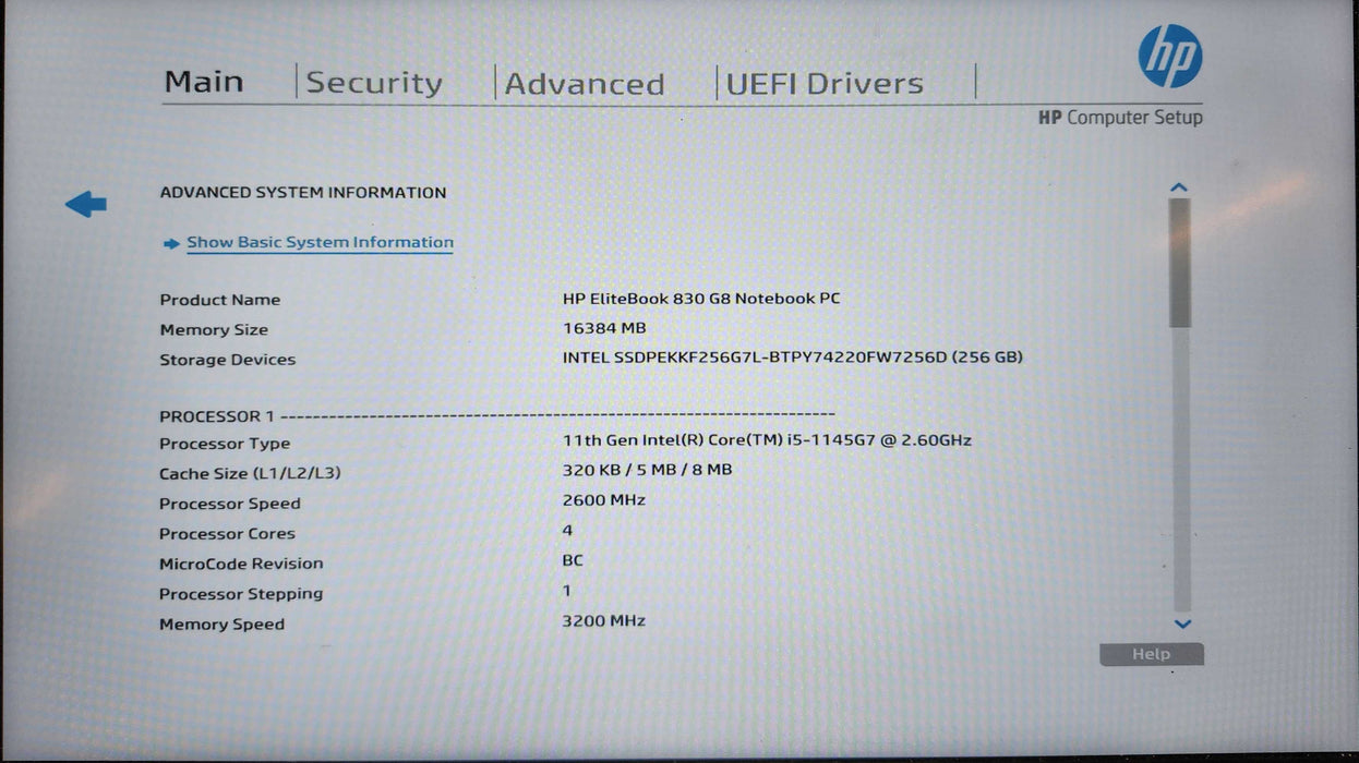 HP EliteBook 830 G8, i5-1145G7 2.6GHz, 16GB DDR4, 256GB NVMe, No AC Adapter  Lap200