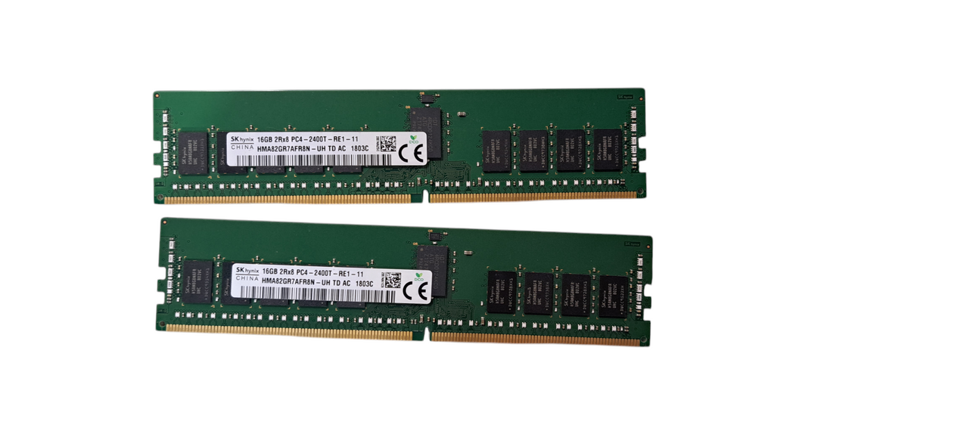 メモリー SKhynix 16GB 2Rx8 PC4 - 2400T-UB-11 Pair of SK Hynix 16GB 2Rx8 PC4‑2400T DDR4 Registered Server RAM