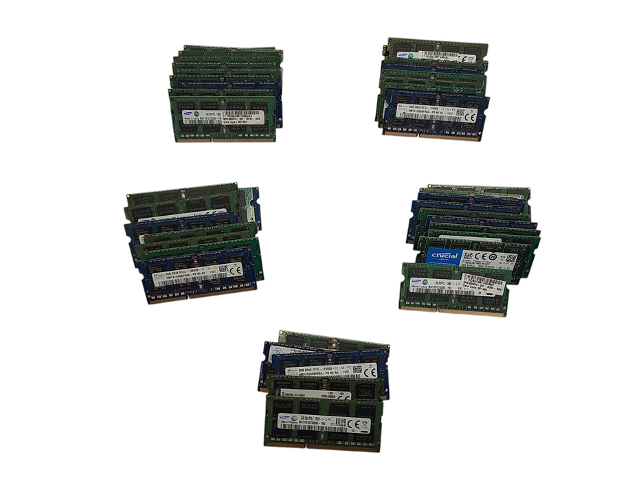 Lot of 45x Various Brands 8GB PC3-8500/10600/12800 SODIMM (Laptop RAMs)  $