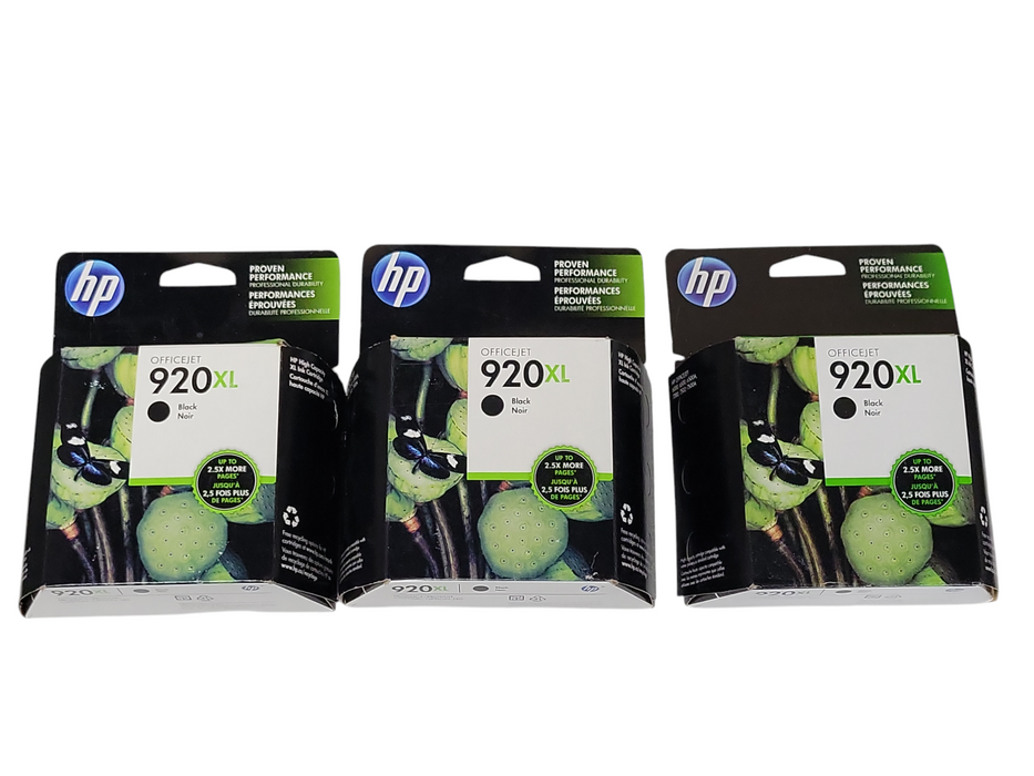 Lot of 3x New Genuine HP 920XL Black Ink Cartridge _