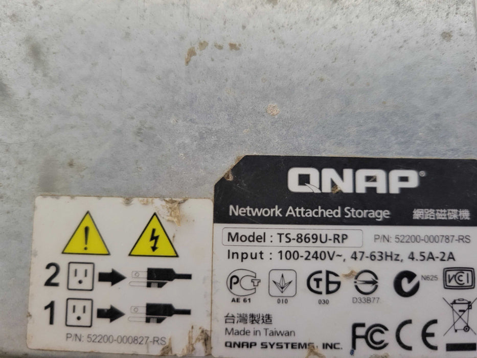 QNAP TS-869U-RP 8 Bay Diskless Network Attached Storage, 8x 2TB HDDs, READ _