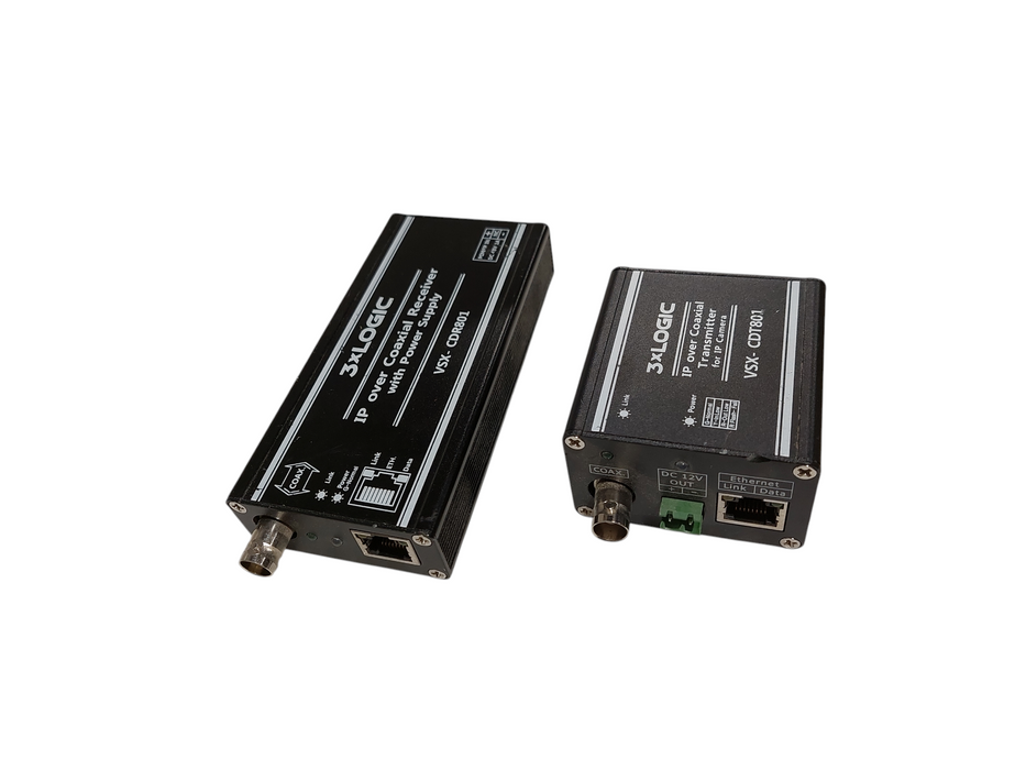 3xLogic IP Coaxial Receiver Power Supply VSX-CDR801 & TransmitterVSX-CDT801 =