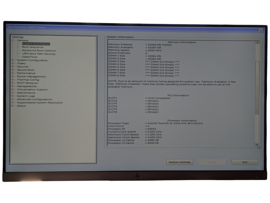 DELL Precision 5820 Intel Xeon W-2104 32GB RAM Workstation Computer READ Q-